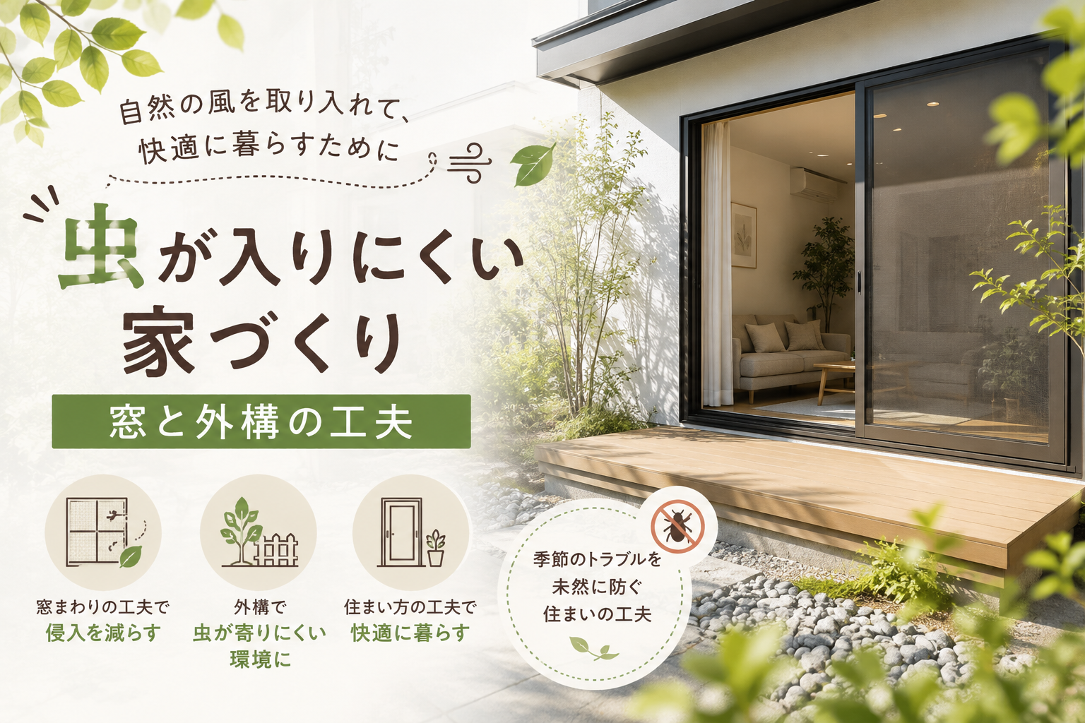 虫が入りにくい家づくり──窓と外構の工夫