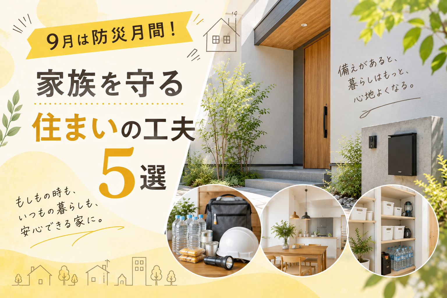 9月は防災月間！家族を守る住まいの工夫5選