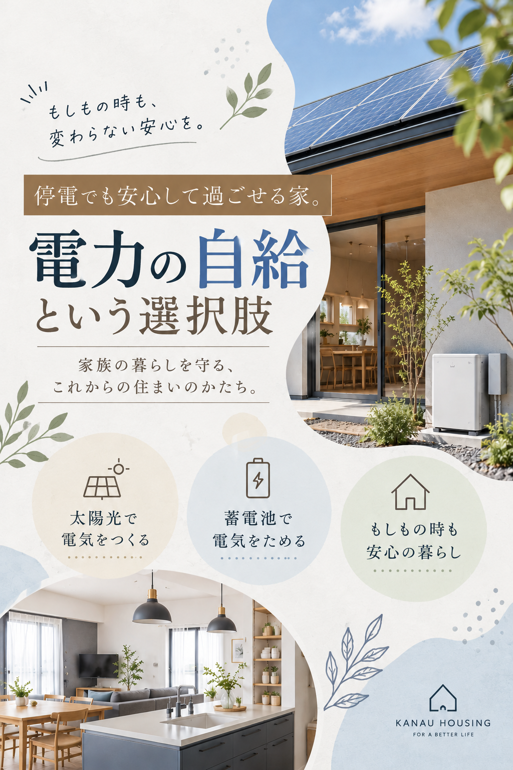 停電でも安心して過ごせる家。電力の自給という選択肢