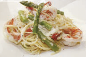 【おすすめレシピ】海老とアスパラのクリームパスタ